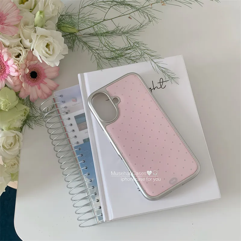 Phone Cases Drawing - Korean ins Cream Pink Polka Dot