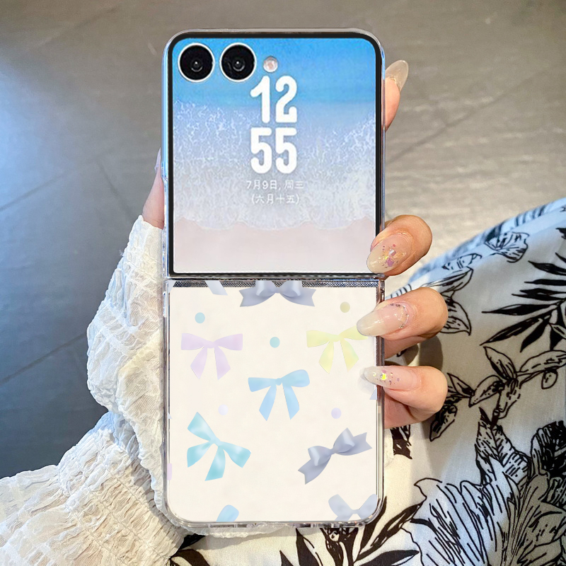 Phone Cases Z Fold 7 - Bowknot Printed Folding Phone Case For