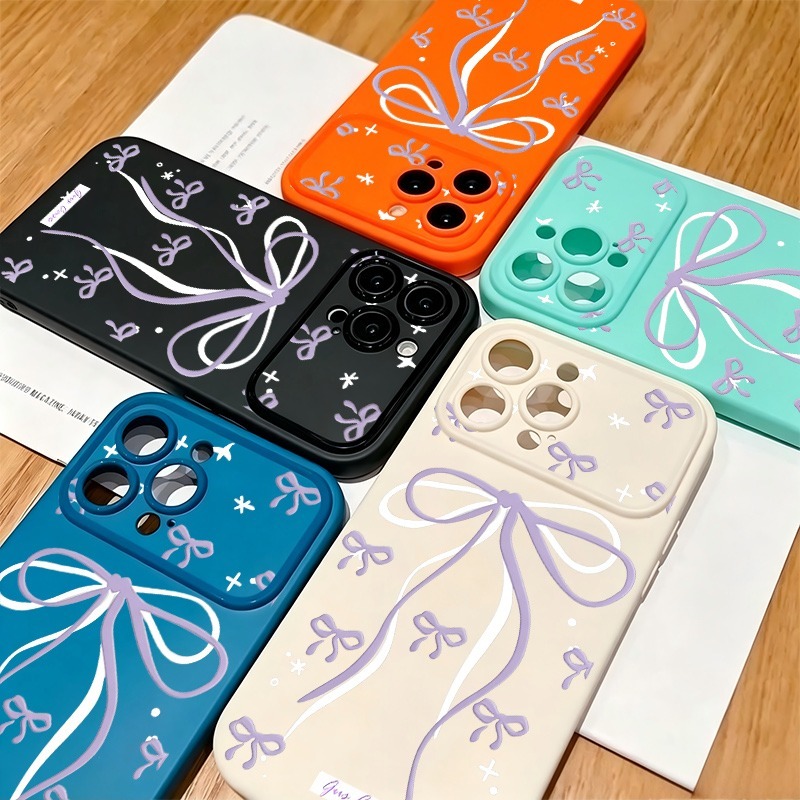 Phone Cases Drawing - Large Purple Bow Star Doodle Print