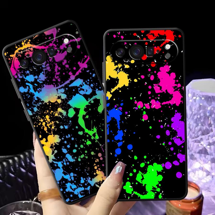 Phone Cases Pixel 10 Pro - Rainbow Paint Splatters Funda Phone Cover