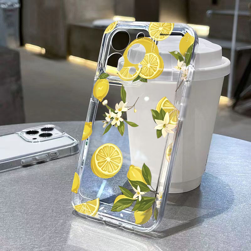 Phone Cases Samsung S25 Ultra - Summer Fruit Lemon Flower Clear Phone