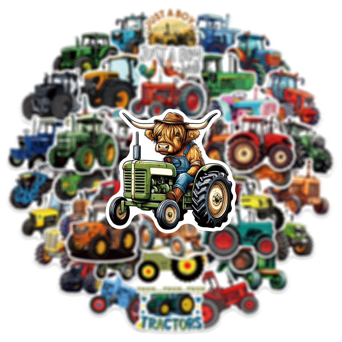 50/100 Pcs Cartoon Farm Tracto - Phone Cases The Dairy recension och pris