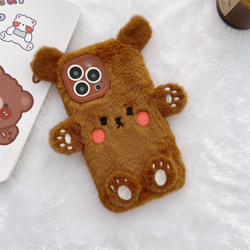 Korean 3D Cartoon Bear Fluffy  - Phone Cases Iphone 11 recension och pris