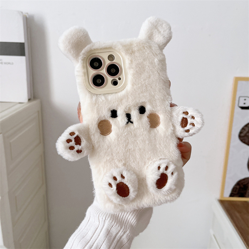 Korean 3D Cartoon Bear Fluffy  - Phone Cases Iphone 11 recension och pris