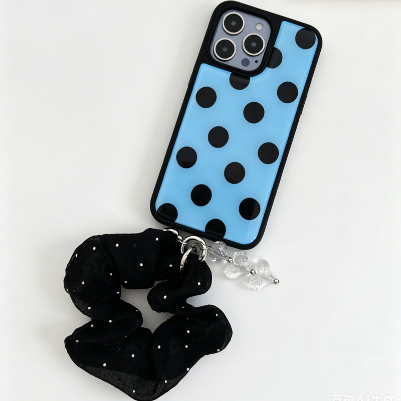 Blue Black Polka Dot Phone Cas - Phone Cases With Charms recension och pris
