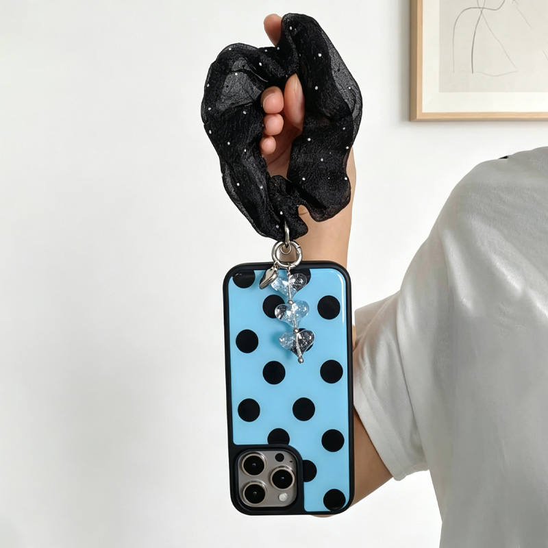 Blue Black Polka Dot Phone Cas - Phone Cases With Charms recension och pris