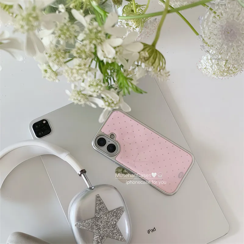 Korean ins Cream Pink Polka Do - Phone Cases Drawing recension och pris
