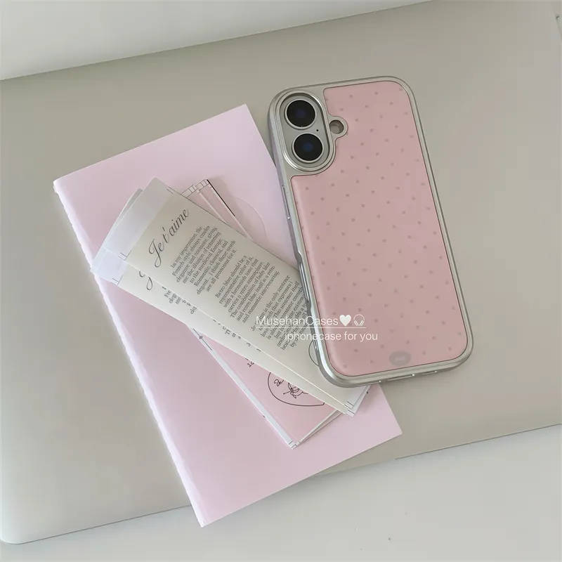 Korean ins Cream Pink Polka Do - Phone Cases Drawing recension och pris