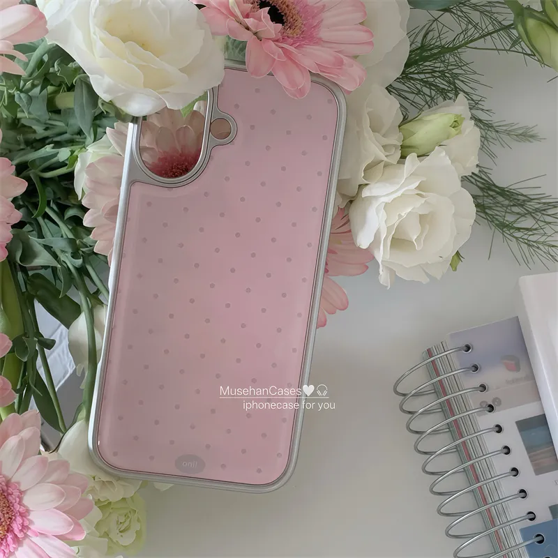 Korean ins Cream Pink Polka Do - Phone Cases Drawing recension och pris