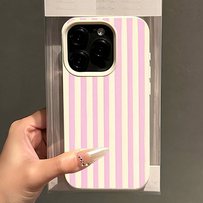 Simple Pink Vertical Striped L - Phone Cases Pink recension och pris