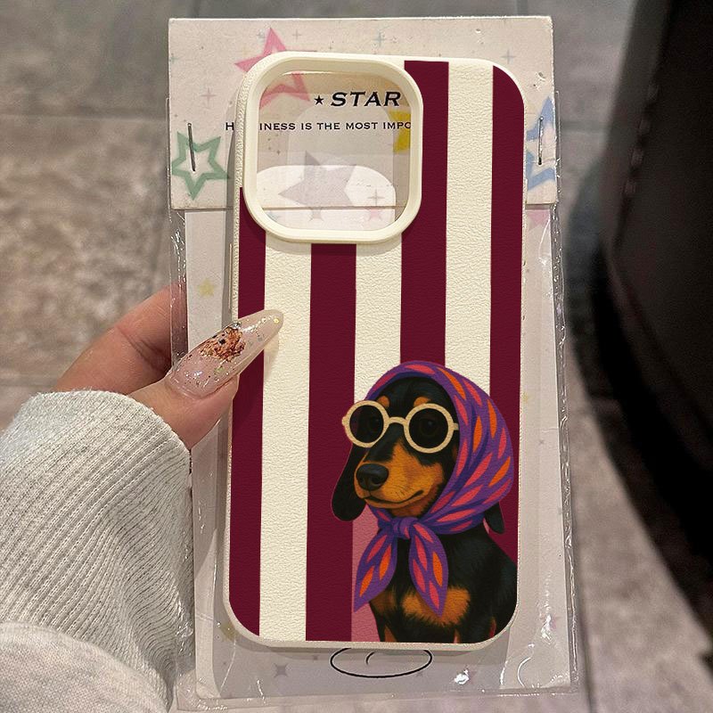Charming Rustic Puppy in Strip - Phone Cases With Charms recension och pris