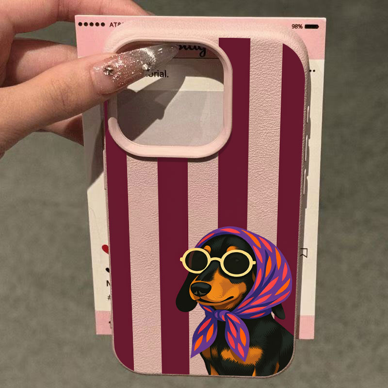 Charming Rustic Puppy in Strip - Phone Cases With Charms recension och pris