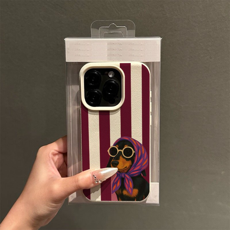 Charming Rustic Puppy in Strip - Phone Cases With Charms recension och pris