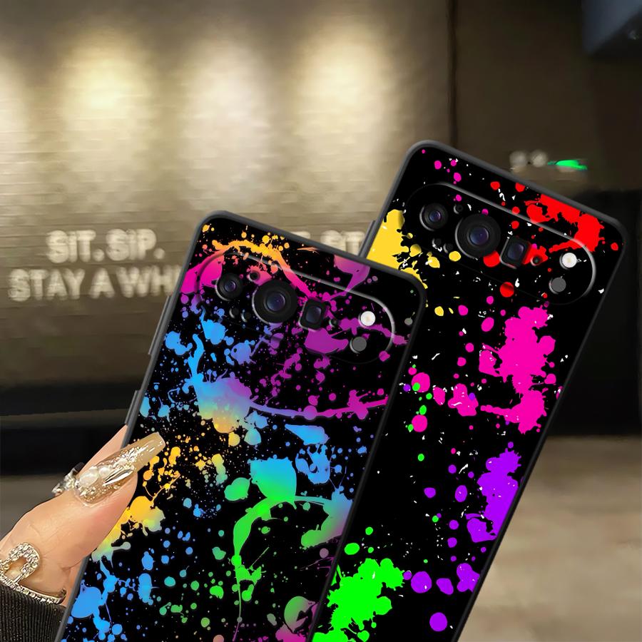 Rainbow Paint Splatters Funda  - Phone Cases Pixel 10 Pro recension och pris