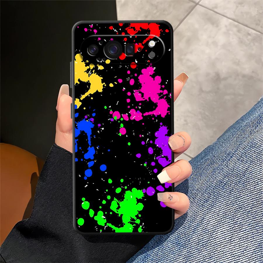Rainbow Paint Splatters Funda  - Phone Cases Pixel 10 Pro recension och pris
