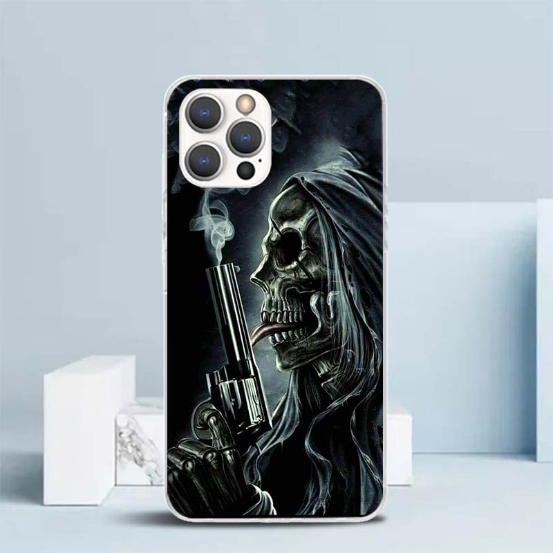 Reaper Skull Skeleton Gun Soft - Phone Cases That Fit Iphone 16E recension och pris