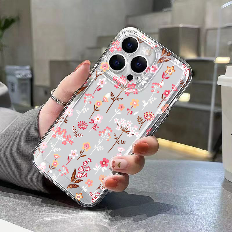 White Pink Floral Transparent  - Phone Cases Pink recension och pris