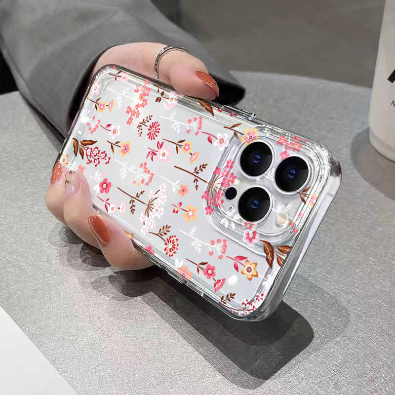 White Pink Floral Transparent  - Phone Cases Pink recension och pris