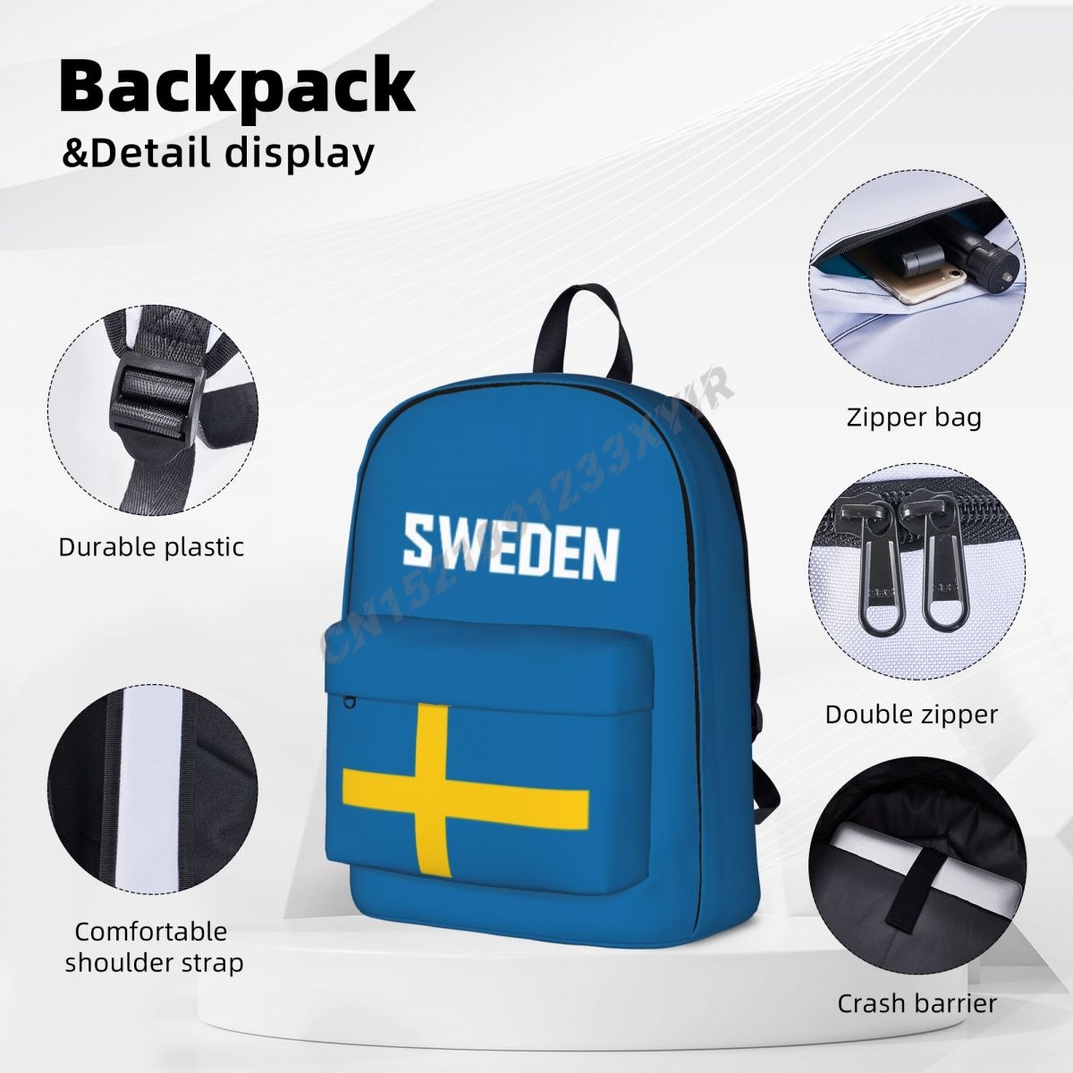 Unisex Backpack Sweden Flag Sw - Phone Cases Sweden recension och pris